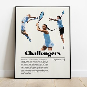 Challengers Poster | Luca Guadagnino | Minimalist Movie Poster | Vintage Retro Art Print | Custom Poster | Wall Art Print | Home Decor