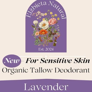 Organic Lavender Tallow Deodorant for Sensitive Skin – Baking Soda Free – Aluminum Free