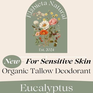 Organic Eucalyptus Tallow Deodorant for Sensitive Skin – Baking Soda Free – Aluminum Free