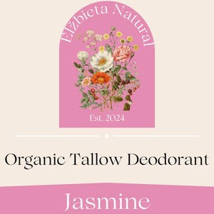 Natural Jasmine Deodorant – Organic Tallow Deodorant – Aluminum Free – Handmade Deodorant