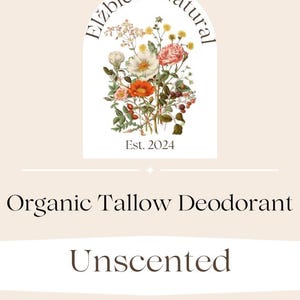 Natural Unscented Deodorant – Organic Tallow Deodorant – Aluminum Free – Handmade Deodorant