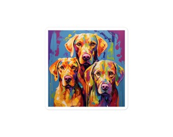 Yellow Lab Abstract Bubble-free stickers
