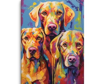 Yellow Lab Abstract Canvas