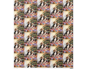Beagle Christmas Puppies Wrapping paper roll