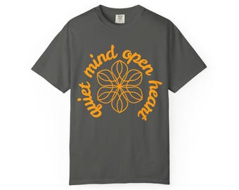 Camiseta Comfort Colors: Camiseta de atención plena de mente tranquila y corazón abierto