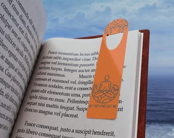 Let Go and Let Be Yoga Bookmark | Meditation Book Marker | Orange Zen Design