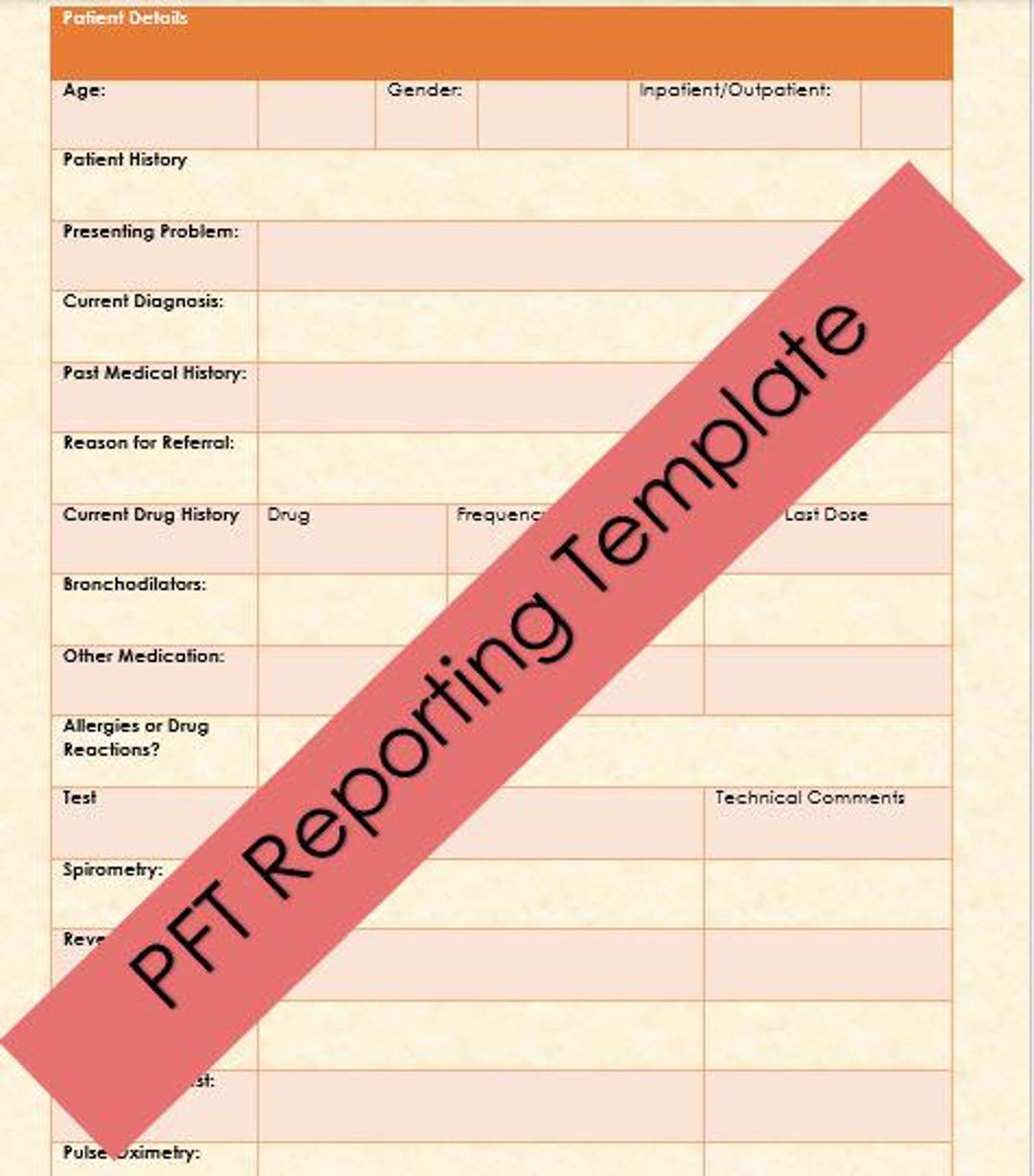 Pulmonary Function Tests - Reporting Template - Etsy