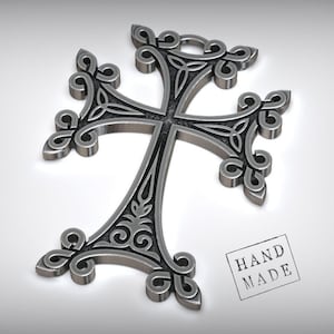 Khachkar Necklace Armenian Cross, Christian Amulet, Heritage Pendant, Spiritual Protection, Handmade Faith Jewelry, Meaningful Gift