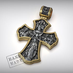 Four Way Medal Catholic cross pendant double sided Christian necklace spiritual amulet protection