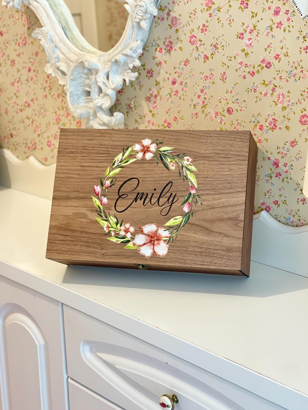 Personalized Wooden Keepsake Memory Box – Custom Engraved Gift for ...