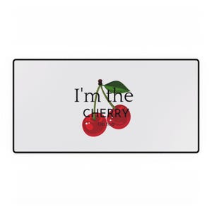 Cherry Desk Mat, Cute Mouse Pad, Office Decor, Gaming Mousepad, Work from Home, Cherry Blossom Design