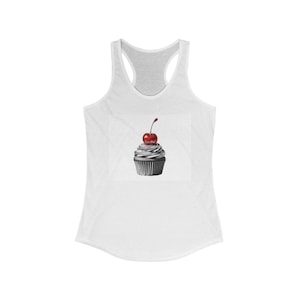 Tank Top, Women&#39;s Ideal Racerback Tank with &#39;I&#39;m the cherry on top&#39; Design. Cute Summer Sleeveless Shirt, Workout Apparel, Gym Clothing,
