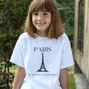 Paris Kids Tee, Eiffel Tower Shirt, Travel Shirt, Adventure Tee, Gift for Young Explorers, Summer Outfit