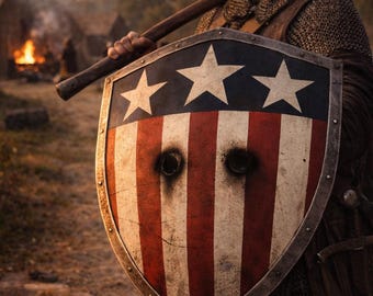 Medeltida Captain America Shield: Korsfararcosplay, lajv, väggdekor