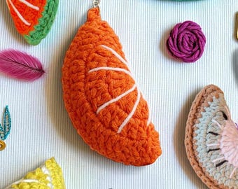 Gehäkelter Amigurumi Orange Schlüsselanhänger: Handgemachter Anhänger