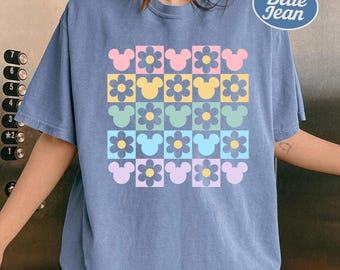 Preppy Disney Shirt Disneyland Shirt Checkered Disney World Shirt Magic Kingdom Shirt Matching Disney World Girly Pastel Disney Trip Shirt
