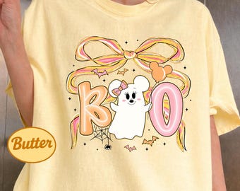 Disney Halloween Coquette Shirt Minnie Mouse Boo Halloween Comfort Colors® Shirt Minnie Halloween Tee Retro Coquette Ghost Minnie Shirt Gift