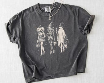 Vintage Halloween Witchy Girls Comfort Colors® Boxy Tee Funny Witch Halloween Crop Top Vintage Halloween Y2K Baby Tee Witchy Vibes Tank Top