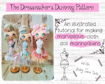 Instant Digital Download - The Mannequin Pattern PDF Tutorial Class Cloth Art Doll