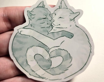 Purr-fect Match Valentines Cat Sticker