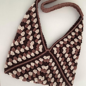 Crochet Granny Square Bag: Handmade Boho Cotton Shoulder Bag