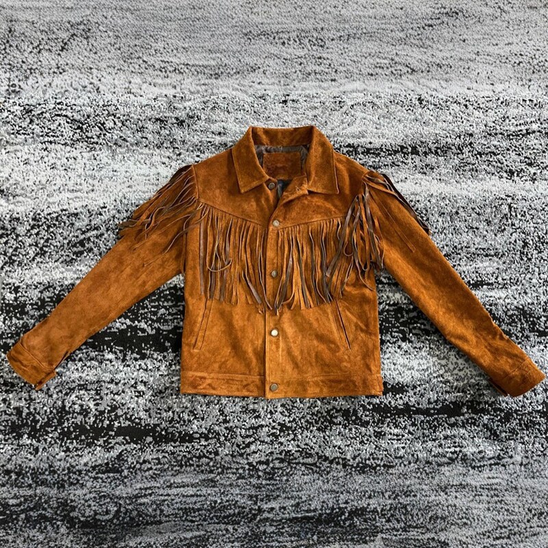 Veste Western En Daim Frangé - Style Cowboy Rodeo Boho - Taille M - Neuf Avec étiquettes