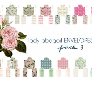 INSTANT DOWNLOAD Digital Ephemera Pack 3 - Lady Abagail Envelopes + Tags Scrapbooking Papercrafting Art Collage Journaling JPEG & PdF Bible