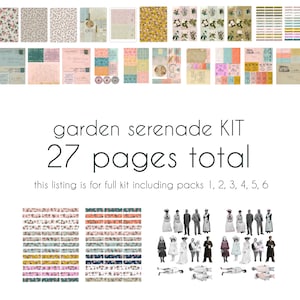 Garden Serenade Vintage Floral Digital Paper kit Scrapbooking Crafts Planner Art Journaling Collage Comercial 27 PDF