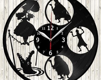 ホーンテッドマンション時計 ビニールレコード壁掛け時計 映画フィルム