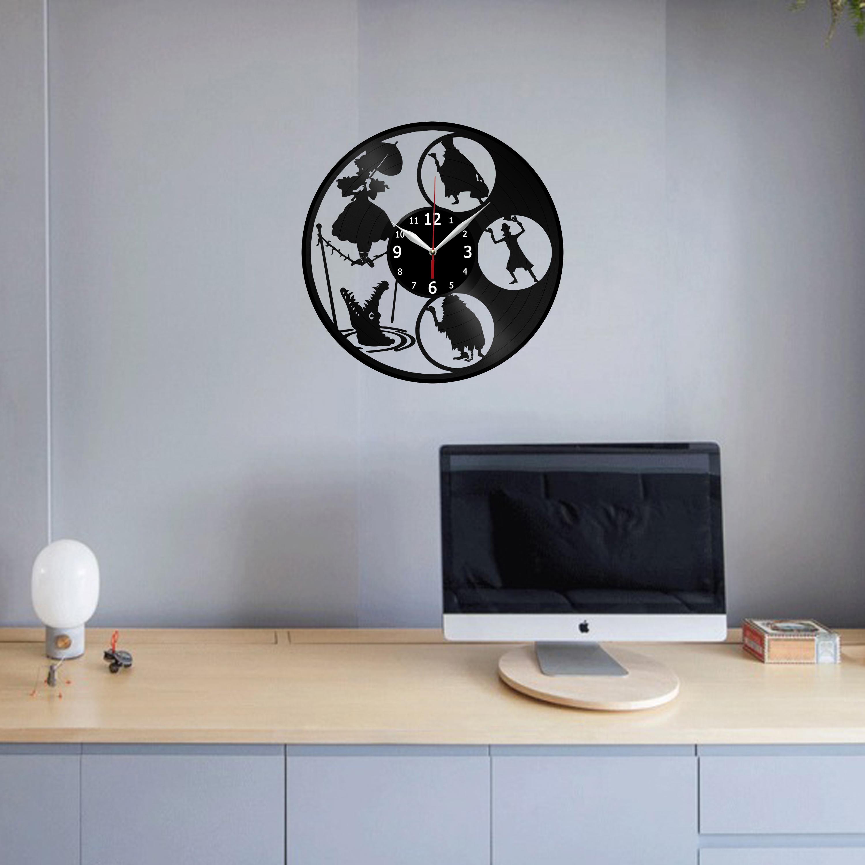 ホーンテッドマンション時計 ビニールレコード壁掛け時計 映画フィルム