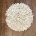 Authentic Bamileke Juju Hat | Large White Feather Wall Decor for Living Room | African Tribal Art Hanging, Modern Boho Nursery product logo