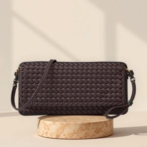 Woven PU Leather Clutch: Vintage Flap Shoulder Bag, Crossbody Purse