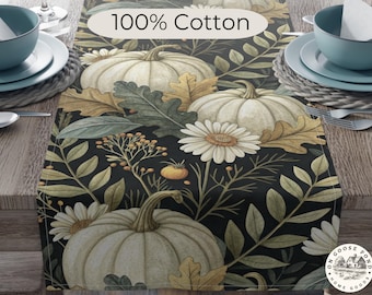 Tischläufer mit Kürbismotiv – Herbstliche Tischdekoration für Thanksgiving