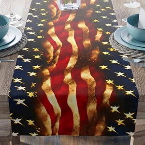 4th of July Flag Table Runner - Patriotic Independence Day Decor