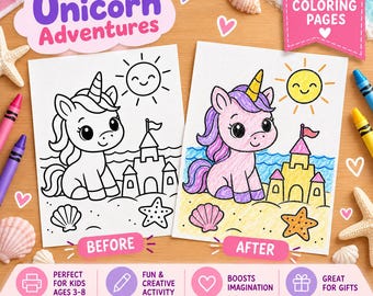Dibujos para colorear de unicornios para niños: 20 hojas de actividades imprimibles en PDF