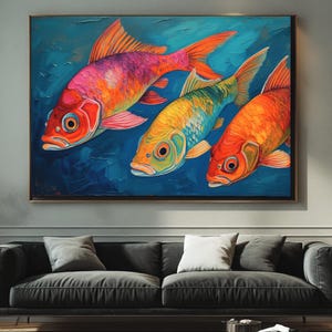 Vibrant Fish Canvas Print: Colorful Ocean-Inspired Wall Art