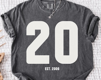 20th Anniversary Shirt, Est 2006 Couple Tee, Jersey Style Gift