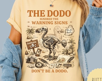 Funny Dodo Bird Shirt, Extinct Bird Graphic Tee, Vintage Natural History Humor Apparel