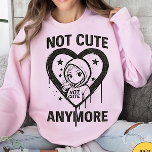 [NOT CUTE ANYMORE]HOODIE illit フーディー ILLIT merch Not cute anymore Hooded Drawstring Pocket Sweatshirt