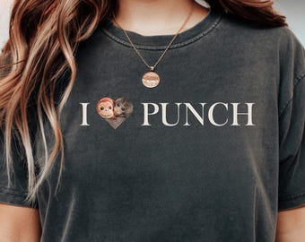 I Love Punch Monkey Tshirt, Viral Monkey Fan Statement Shirt