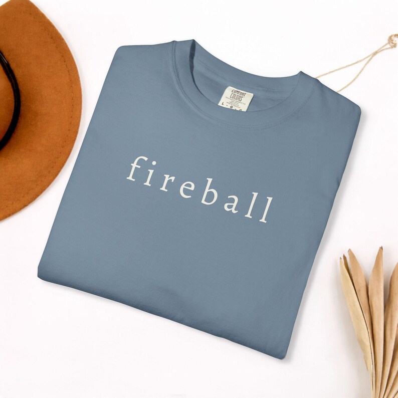 Fireball Shirt Spicy Girl Energy Tee, Minimal Aesthetic Text Graphic Top image 3