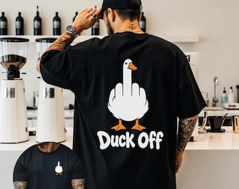 Duck Off Goose Shirt, Funny Goose Graphic Tee, Silly Goose Middle Finger Humor Apparel
