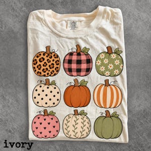 Vintage Pumpkin Pattern Shirt, Leopard Plaid Daisy Tee, Fall Patchwork Autumn Farmhouse Graphic Shirt