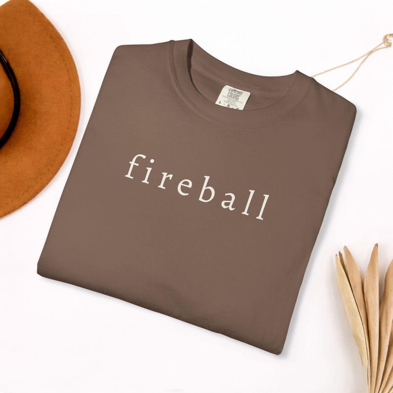 Fireball Shirt Spicy Girl Energy Tee, Minimal Aesthetic Text Graphic Top image 1