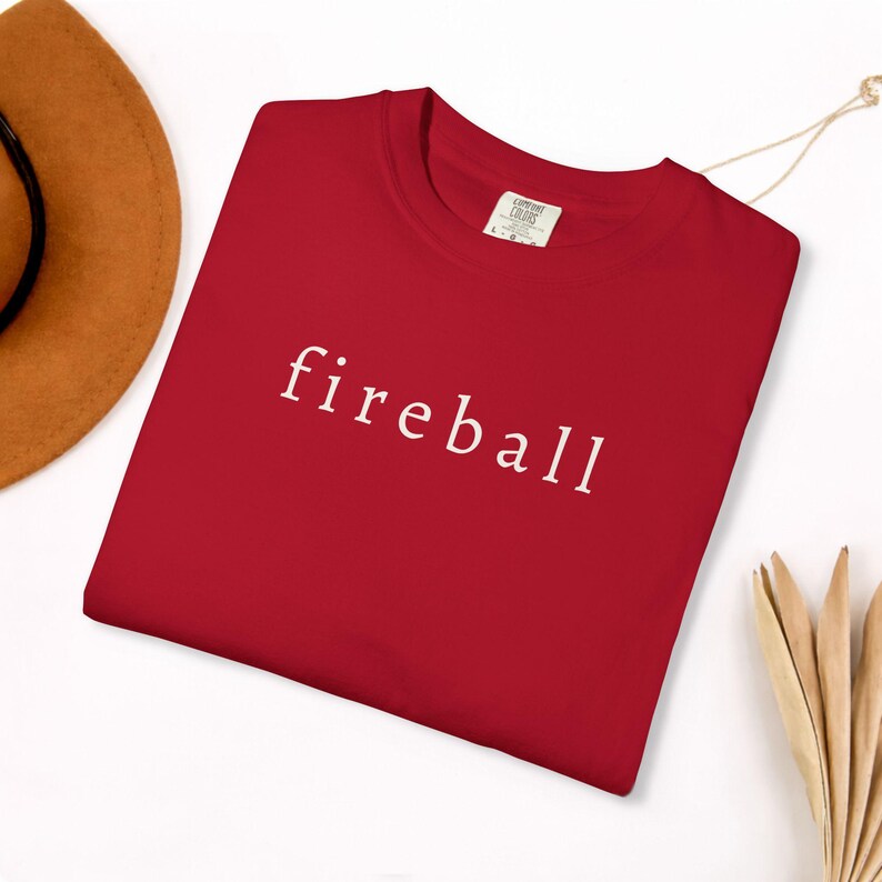 Fireball Shirt Spicy Girl Energy Tee, Minimal Aesthetic Text Graphic Top image 5