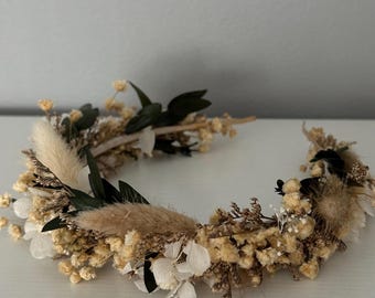 Handmade Dried Flower Crown: Boho Bridal Headpiece