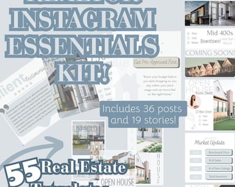Realtor Canva Templates | Real Estate Social Media Post & Story Pack | Instagram Facebook Marketing Bundle | Editable Templates