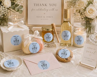 Wedding Favor Labels | Personalized Wedding Stickers | Candle Labels | Wine Bottle Stickers | Bridal Shower Favors