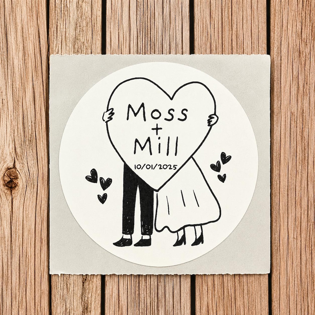 Wedding Envelope Stickers | Personalized Bride & Groom Labels | Custom Couple Stickers | R