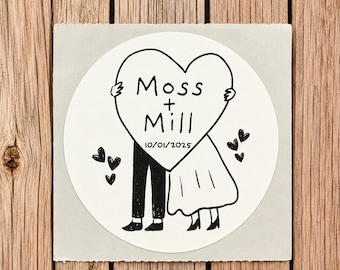 Wedding Envelope Stickers | Personalized Bride & Groom Labels | Custom Couple Stickers | Romantic Wedding Stationery